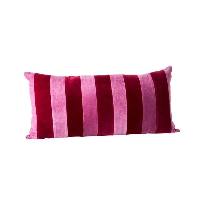 Rice - Rectangular Cushion  with Purple and Maroon Stripes