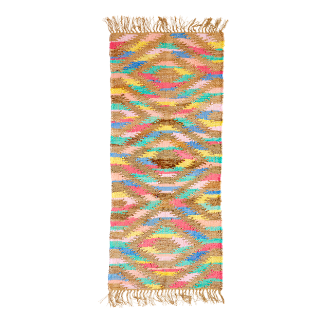 Rice - Multicolored Cotton Runner in Pastel Colors