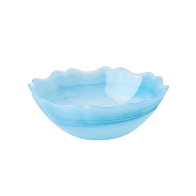 Rice - Alabaster Glasskål i Himmelblå - 500 ml