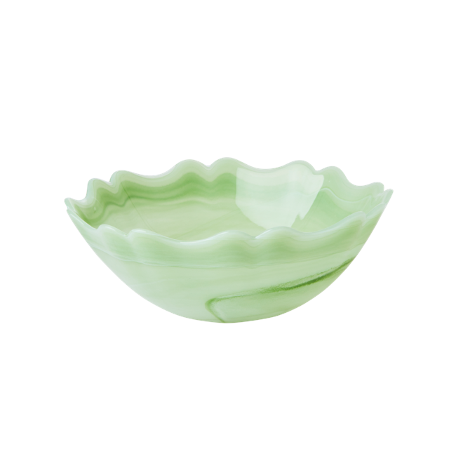 Rice - Alabaster Glasskål i Grøn - 500 ml