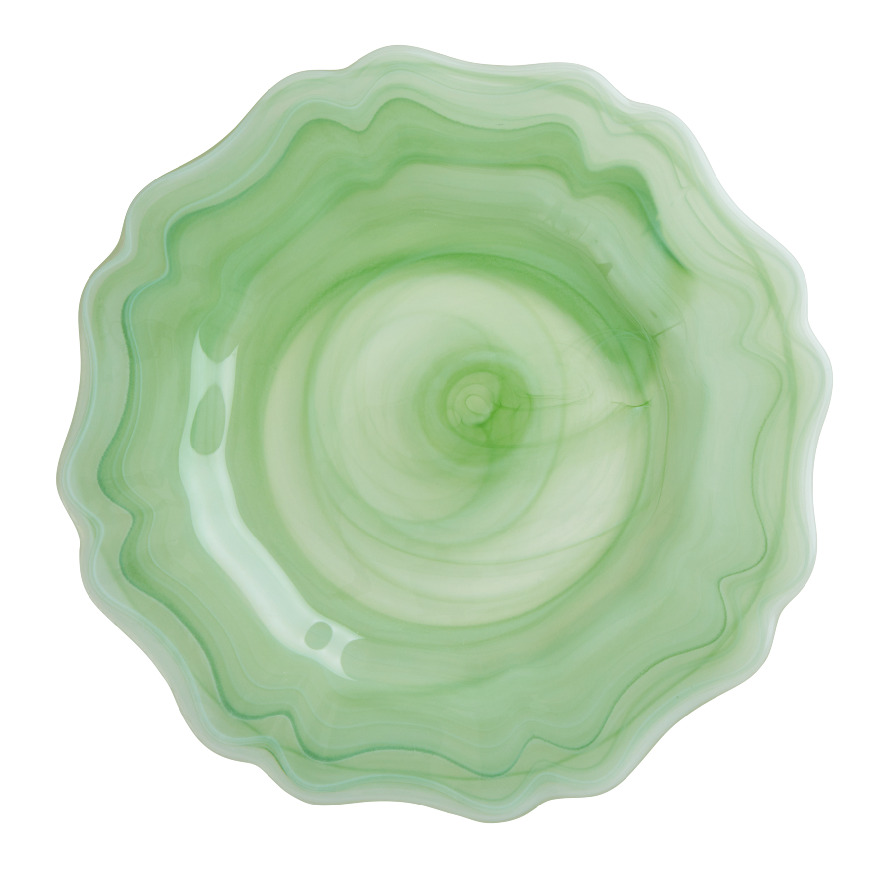 Rice - Alabast Glas Middagstallerken i Grøn - Ø28 cm