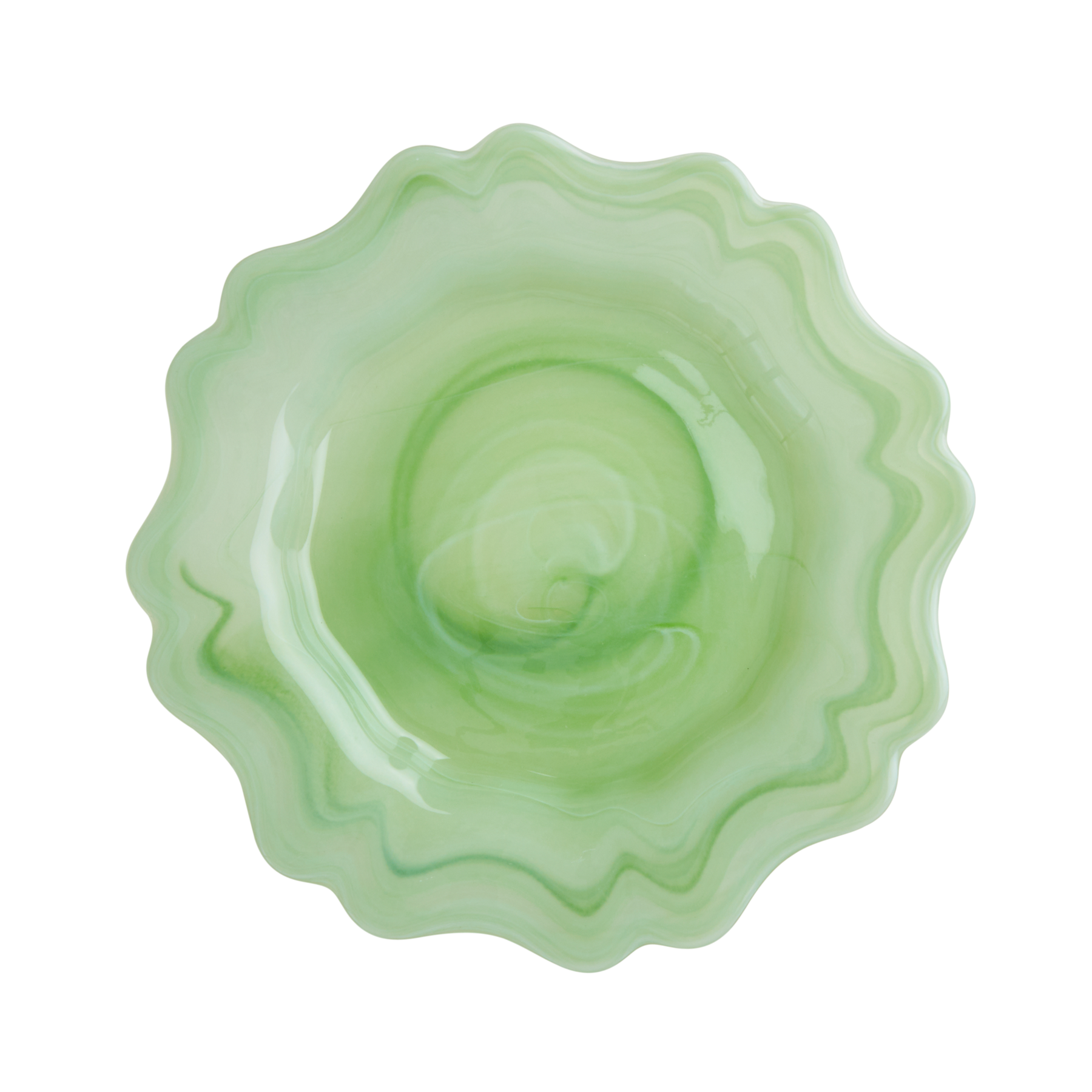 Rice - Alabaster Glass Side Plate in Green Ø21 cm