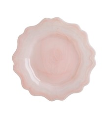 Rice - Alabaster Glass Side Plate in Soft Pink - Ø21 cm