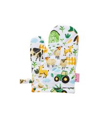 Rice - Cotton Kids Oven Mitten Blue Farm