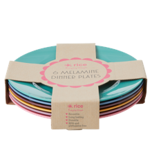 Rice - Melamine Round Dinner Plates in Dance Out Colors