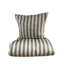 omhu - Blok Stripe Bed linen 140x200 cm - Green (200111152)