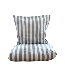 omhu - Blok Stripe Bed Linen 140x220 cm - Grey (220111122)