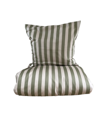 omhu - Blok Stripe Bed Linen 140x220 cm - Green (220111152)