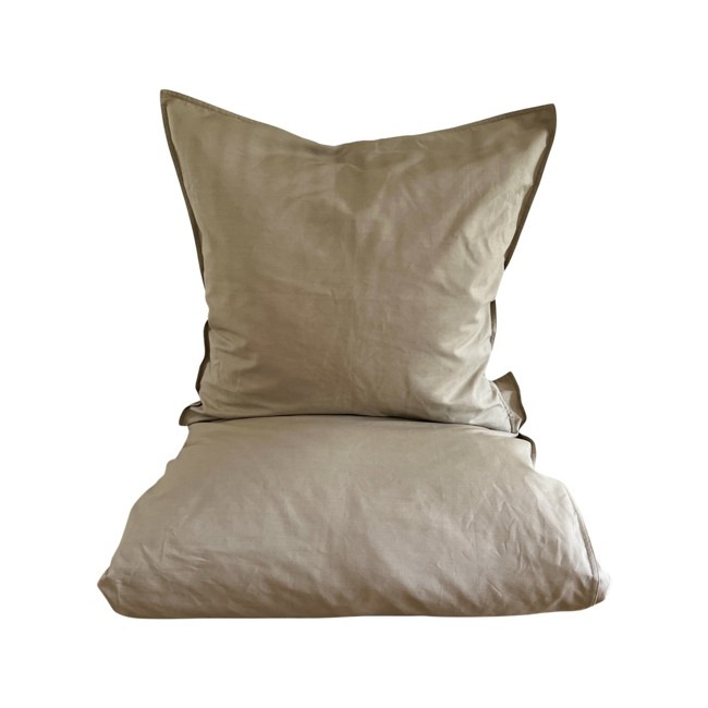 omhu - Percale bed linen 140x200 - Mud (200310019)