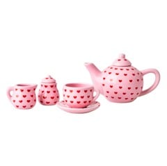 Rice - Doll Porcelain Tea Set with Heart Print