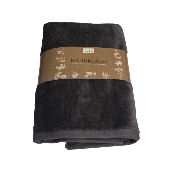 omhu - Velour Håndklæde 50x100 cm - Mørkegrå