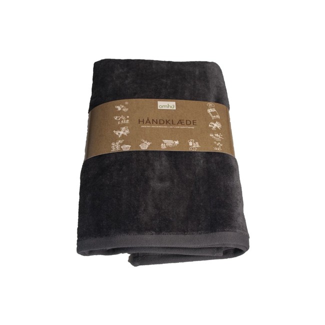 omhu - Velour Håndklæde 70x140 cm - Mørkegrå