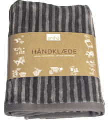 omhu - Striped Velour Organic Cotton Towels 50x100 cm - Grey