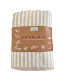 omhu - Striped Velour Organic Cotton Towels 50x100 cm - Sand