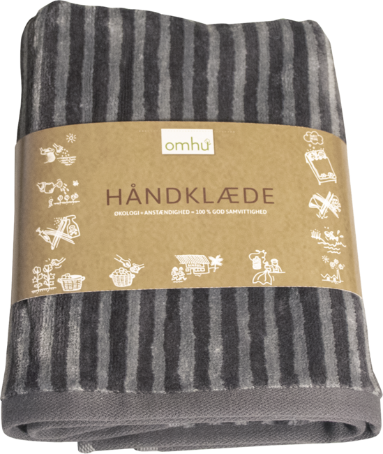 omhu - Striped Velour Organic Cotton Towels 70x140 cm - Grey