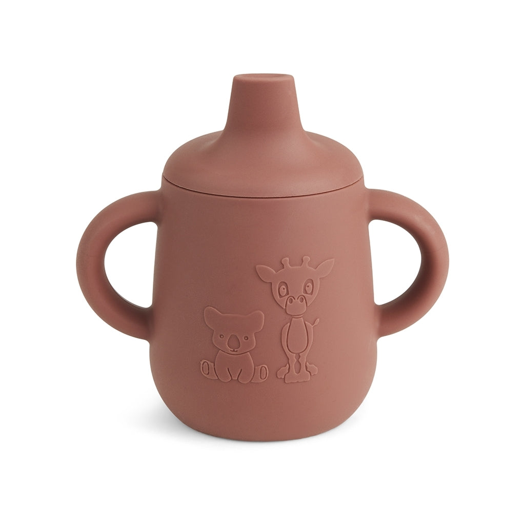 Nuuroo - Aiko silicone cup with sippy lid - Mahogany - Baby og barn