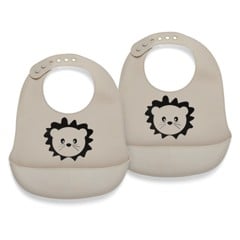 Nuuroo - Alfie silicone bib - 2 pack - Cobblestone