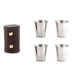 Shot Glasses With Leather Case