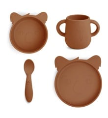 Nuuroo - Lykke silicone dinner set - 4 pack - Caramel Café