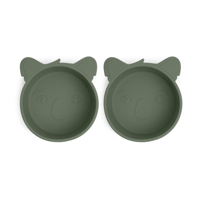 Nuuroo - Alex silicone deep plate 2-pack Koala - Dusty green