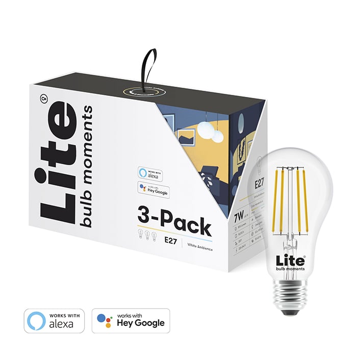Lite bulb moments - White Ambiance E27 Filament Bulb - 3-Pack -S - Elektronikk