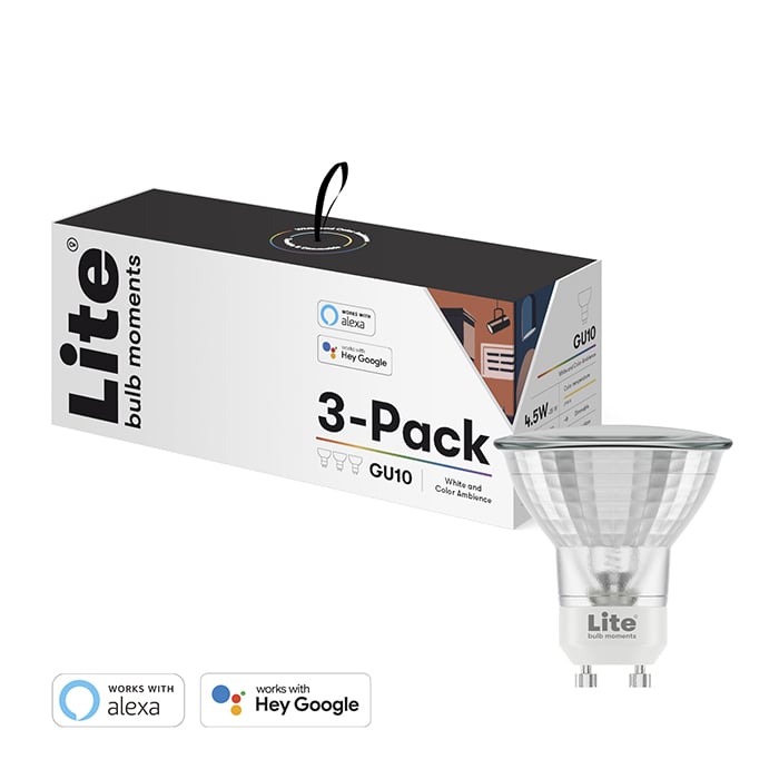 Lite bulb moments - white&color ambience (RGB) GU10 LED bulb - 3-Pack - S - Elektronikk