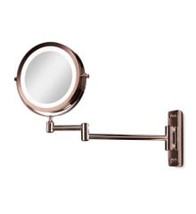 Gillian Jones- Double sided wall mirror w. LED - x1/x10 magnification  - kobber