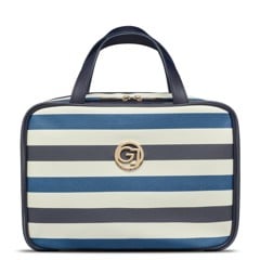 Gillian Jones - Organizer Cosmetic bag w. hangup function - Dark blue/white stripes