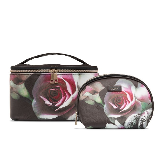 Gillian Jones - Beauty box w.  makeup purse - Rose print