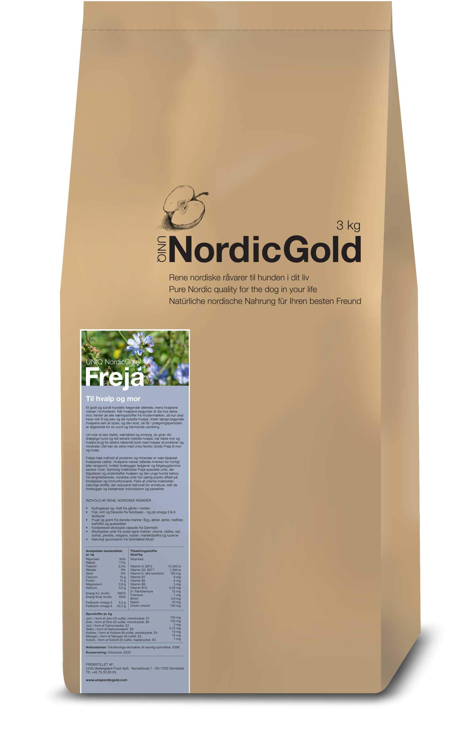 UniQ - Nordic Gold Freja 3 kg - (157) - Kjæledyr og utstyr