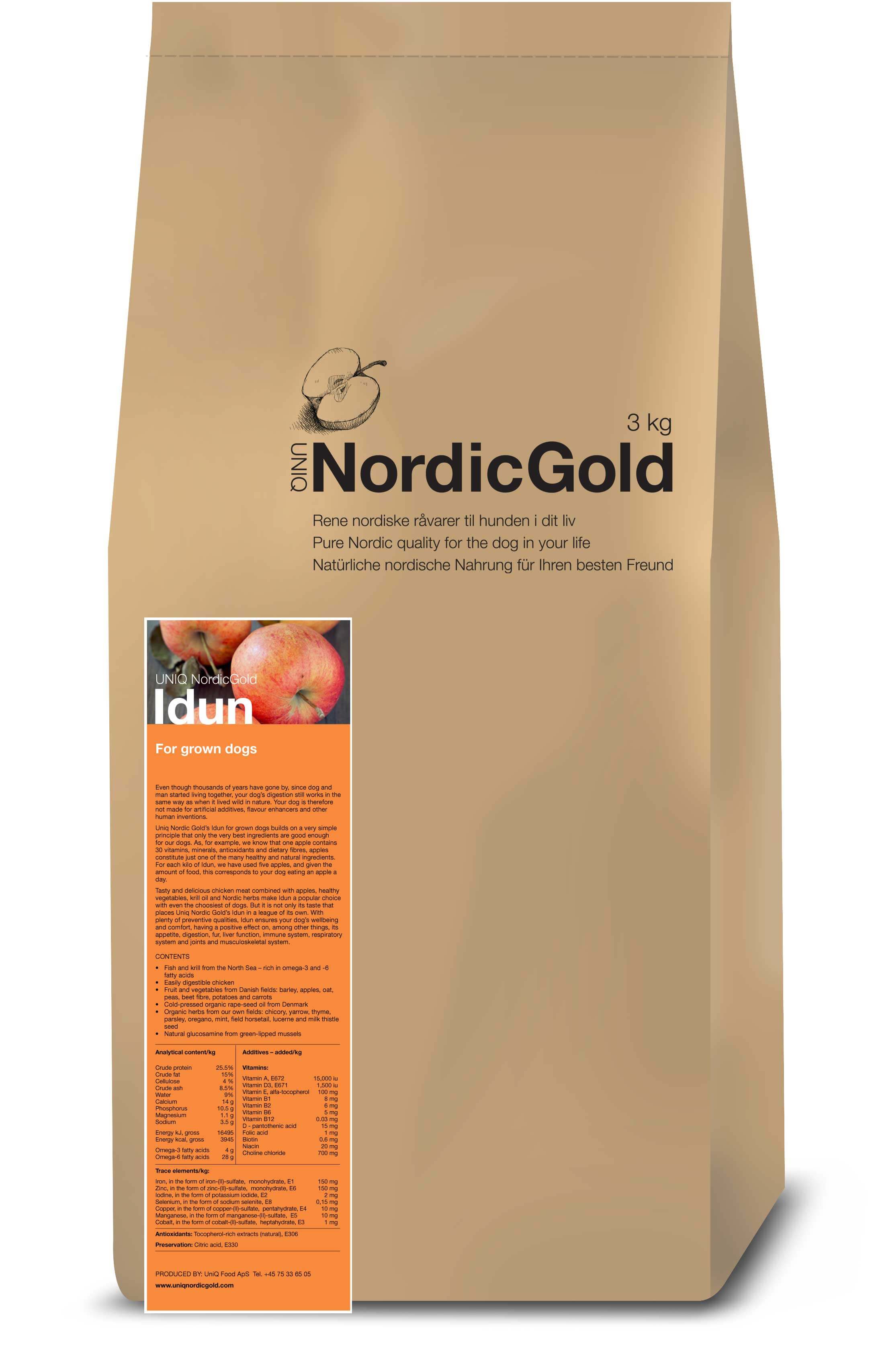 UniQ - Nordic Gold Idun Adult Dog food 10 kg - (116) - Kjæledyr og utstyr