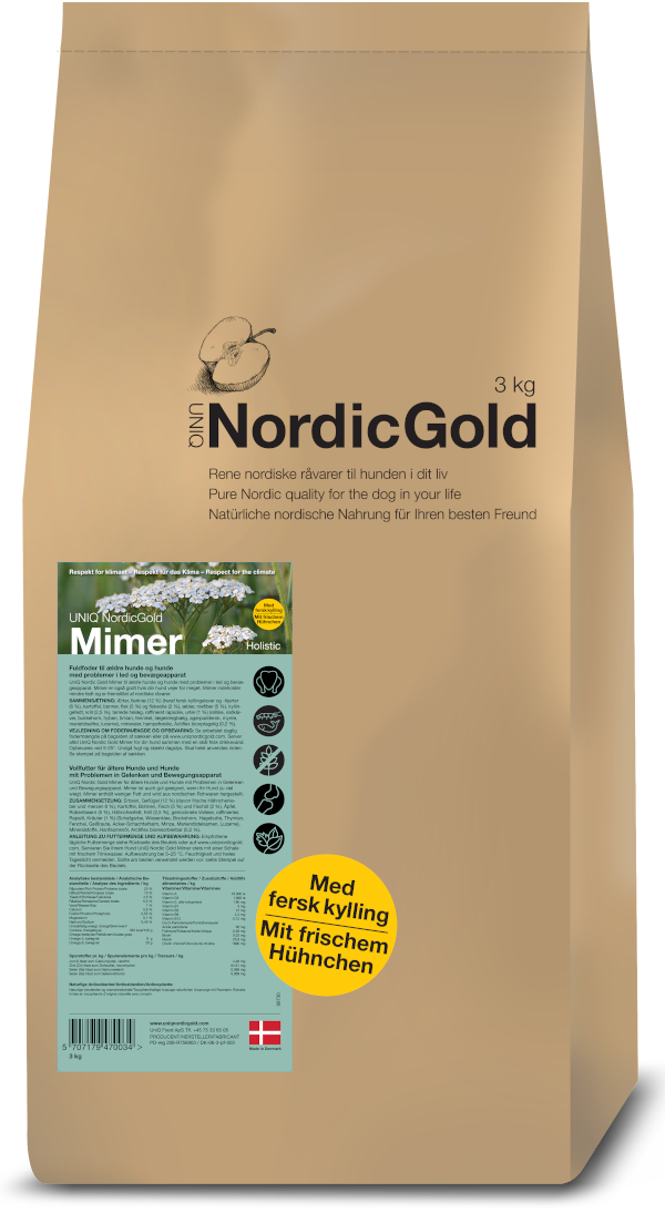 UniQ - Nordic Gold Mimer SENIOR Dog food 10 kg - (118) - Kjæledyr og utstyr