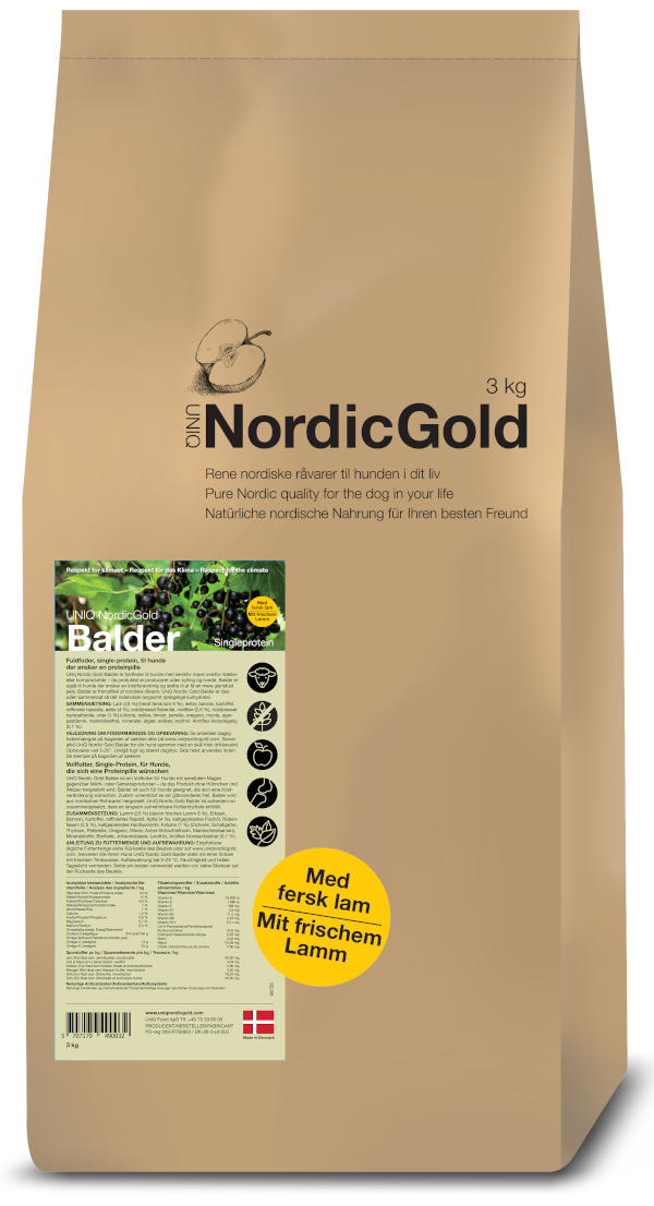 UniQ - Nordic Gold Balder Adult Dog Food 10 kg - (119) - Kjæledyr og utstyr