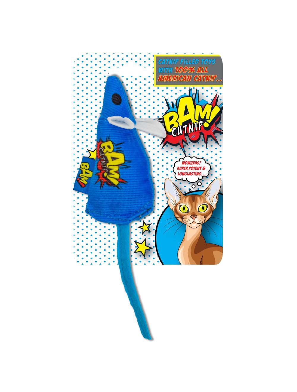 BAM! - Toy with Catnip - 10 cm - Mouse Blue - (503319005954) - Kjæledyr og utstyr