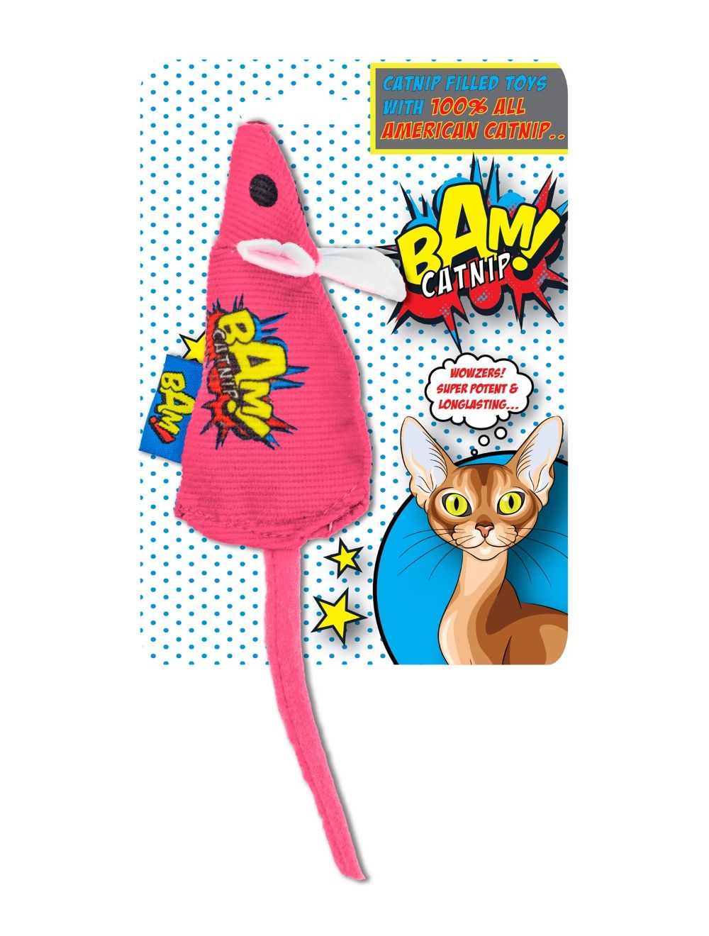 BAM! - Toy with Catnip - 10 cm - Mouse Pink - (503319006087) - Kjæledyr og utstyr