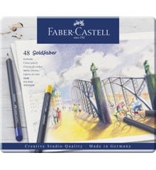Faber-Castell - Goldfaber farveblyante, Metalæske med 48 stk