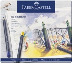 Faber-Castell - Goldfaber farveblyante, Metalæske med 48 stk