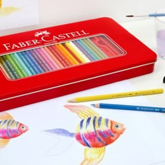 Faber-Castell - Hexagonal Colour pencils tin of 60 (115894)