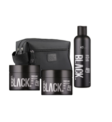 Vittorio - 2 Room Washbag - Men + IdHAIR - Black Shampoo Total 3 in 1 250 ml +  2x IdHAIR - Black Fiber Wax 100 ml