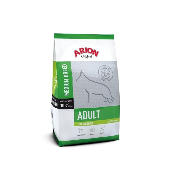 Arion - Hundefoder - Adult Medium - Kylling & Ris - 12 Kg