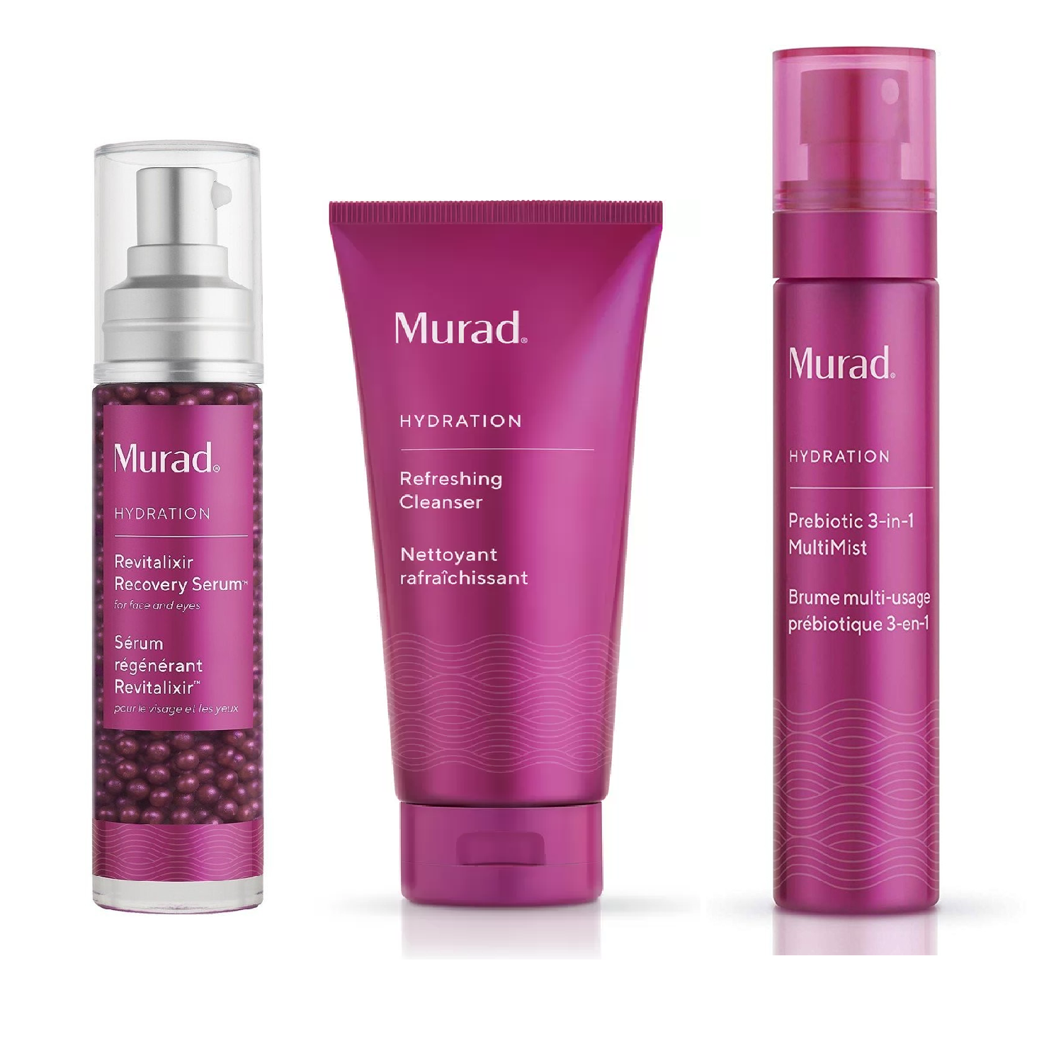 Murad - Hydration Revitalixir Recovery Serum 40 ml + Murad - Hydration Refreshing Cleanser 200 ml + Murad - Prebiotic 3-in-1 M..