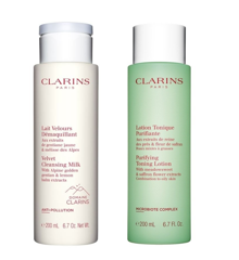 Clarins - Velvet Cleansing Milk 200 ml + Purifying Toning Lotion 200 ml