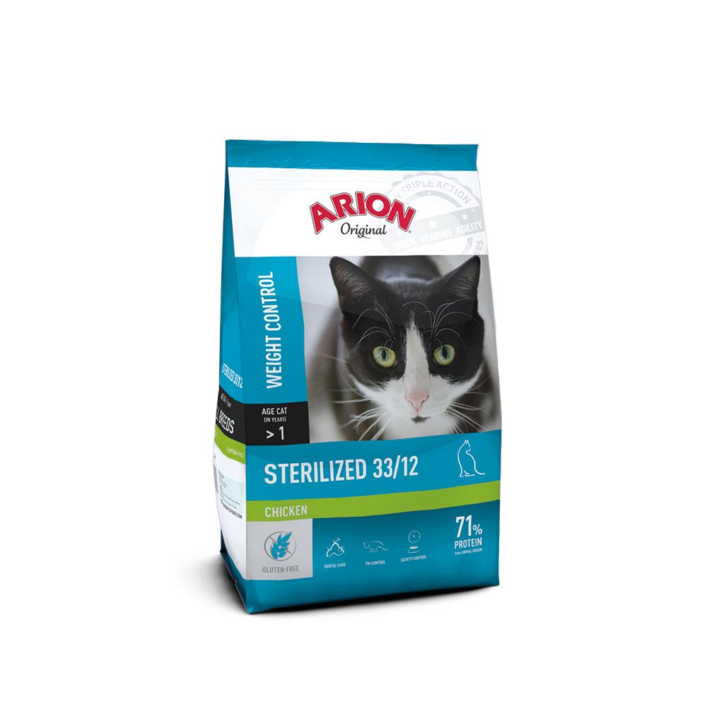Arion - Cat Food - Original Cat Sterilized - Chicken - 7,5 Kg (105865) - Kjæledyr og utstyr