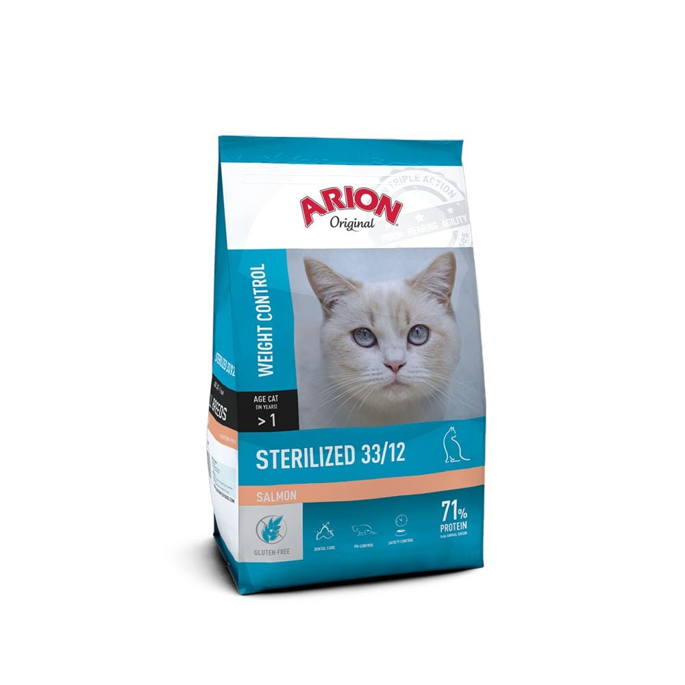 Arion - Cat Food - Original Cat Sterilized - Salmon - 7,5 Kg (105867) - Kjæledyr og utstyr
