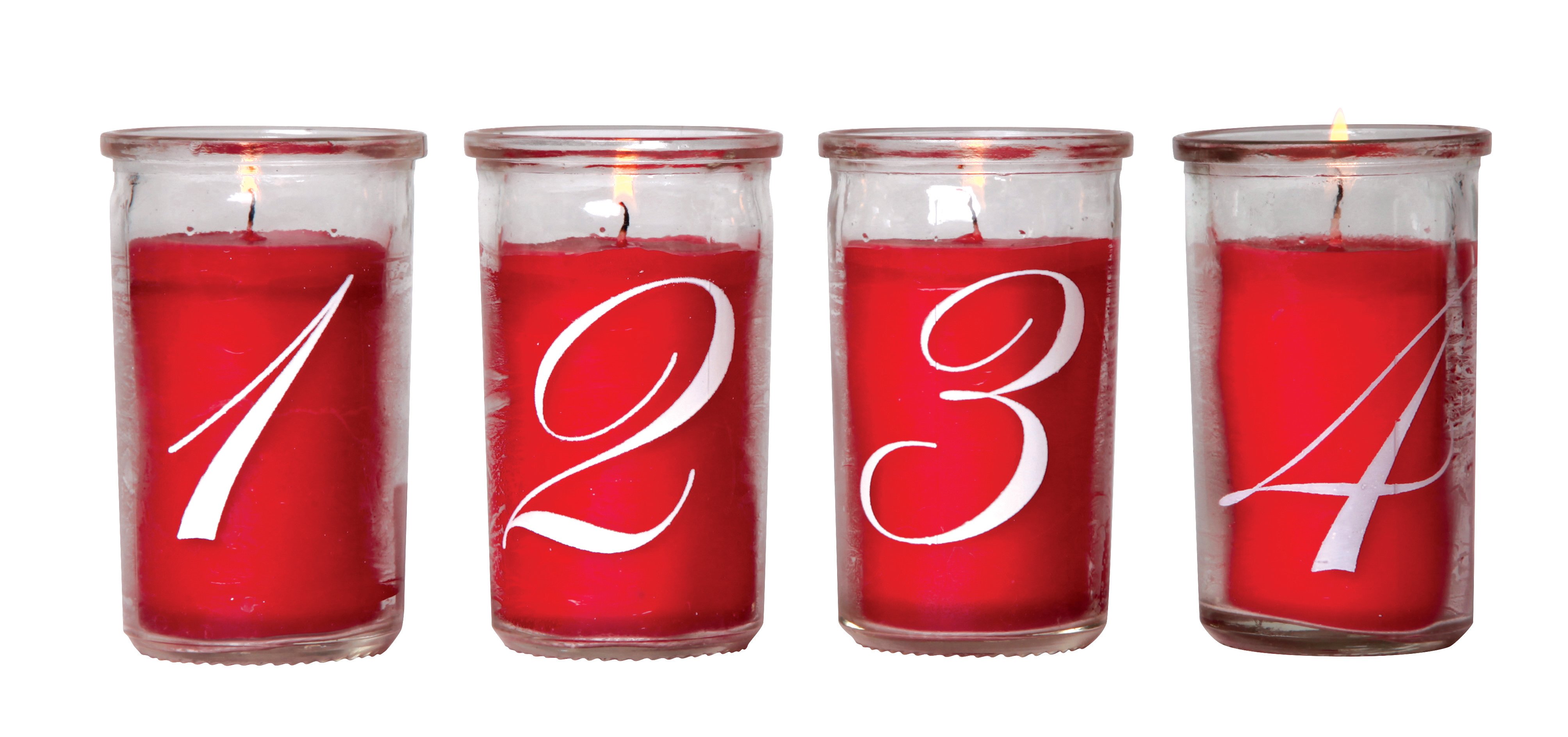 DGA - Advent Candles in glass - Red (12651008) - Hjemme og kjøkken