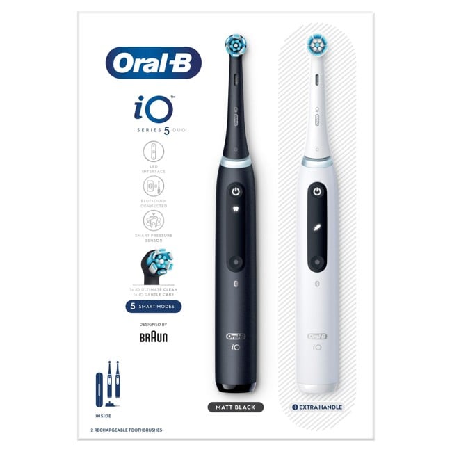 Oral-B - iO5 Duo Pack Schwarz UCB & Weiß SC Elektrische Zahnbürsten