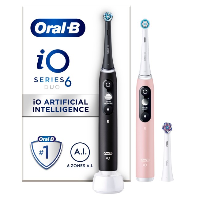 Oral-B - iO6 Duo Pack Musta Laava & Vaaleanpunainen Hiekka Sähköhammasharja