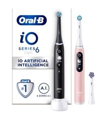 Oral-B - iO6 Duo Pack Schwarze Lava & Rosa Sand Elektrische Zahnbürste