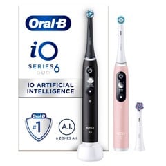 Oral-B - iO6 Duo Pack Schwarze Lava & Rosa Sand Elektrische Zahnbürste