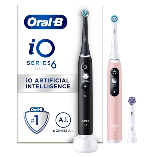 Oral-B - iO6 Duo Pack Svart Lava & Rosa Sand Elektrisk Tannbørste